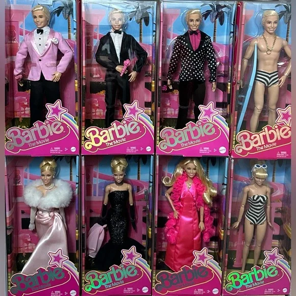 💎 BARBIE DOLL MOVIE SET OF (8) DOLLS AND KEN FOR COLLECTORS